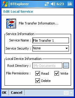 3-26 MC70 User Guide File Transfer Service File transfer allows other Bluetooth devices to browse files.