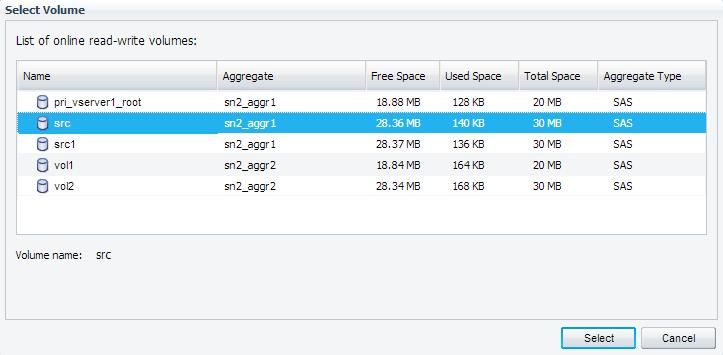 Figure 28) Create SnapMirror relationship from destination - select the source Storage Virtual Machine. 4. Select a source Storage Virtual Machine.