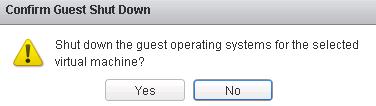 (Optional) Right-click on sitea-vm01 on VC1, and select Power > Shut Down Guest OS. 1 Figure 3-62: 2. Click Yes.
