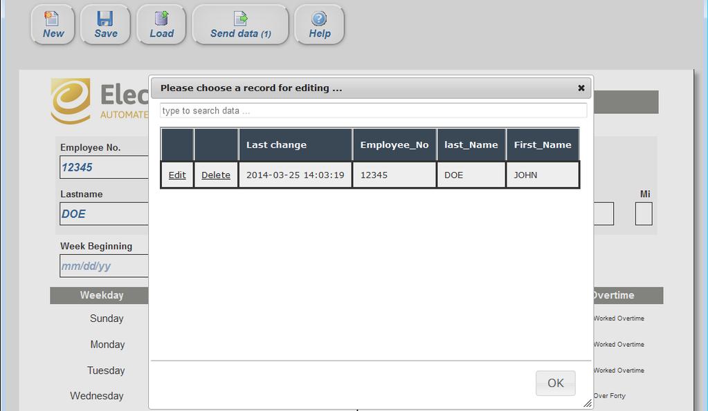 Please use the form description to set the order and the available form fields (TeleForm