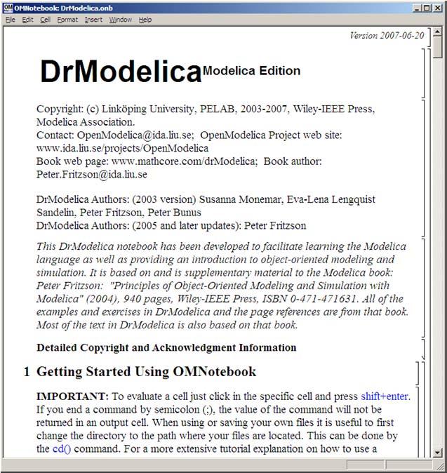 most of the Modelica Language