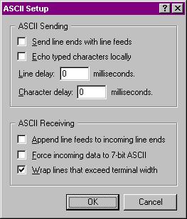 ASCII Terminal Settings The operating system of the TideM8 recognizes commands as being