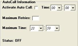 8) Enter the Auto Call preferences for the site.