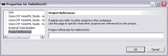 properties for HelloWorld1 - Project References
