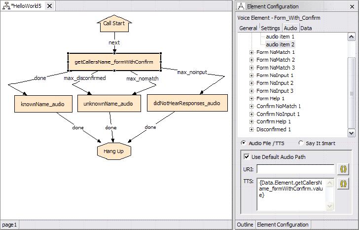 Figure 4-153 HelloWorld5: Result of adding a substitution tag This simply means that this TTs string will be populated with whatever information is contained in the value element data for the