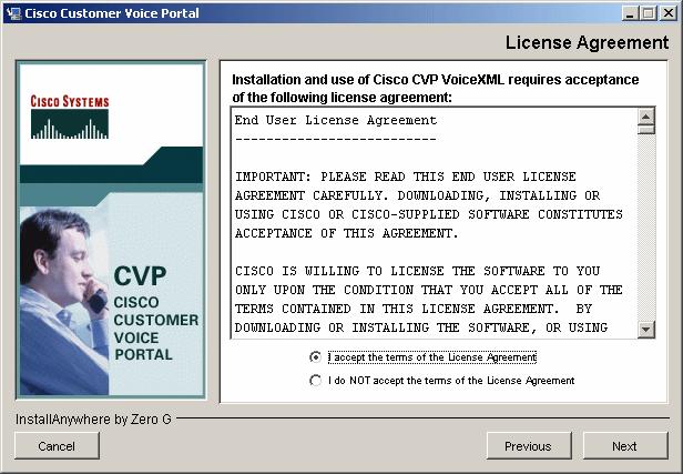 Figure 2-3 InstallAnywhere welcome page 4. The Cisco License agreement page opens, as shown in Figure 2-4. To continue the installation, you must accept the license agreement. Click Next.