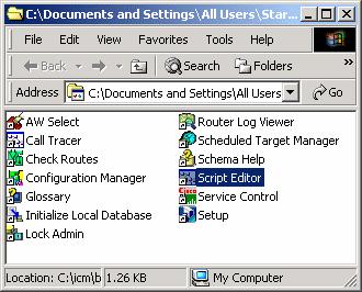 Figure 4-211 Starting the ICM Script Editor 4. Create a new routing script by clicking File New, as shown in Figure 4-212.