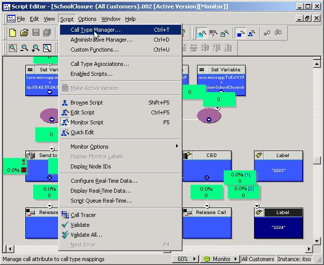 Figure 4-219 Starting the ICM Call Type Manager 1.