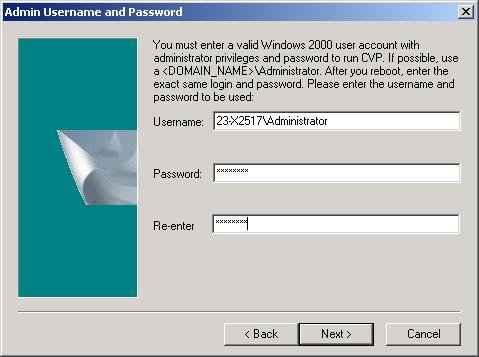 It is very important to enter a valid name and password here and, as the dialog box states, when you login again after reboot. The Installer does not verify its accuracy.