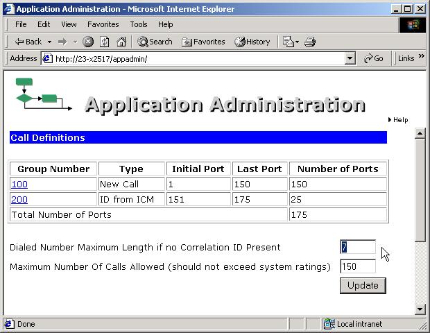 Figure 3-23 Call Definitions screen Screen capture reprinted by permission from Microsoft Corporation This screen shows how many calls will be allowed in the system.