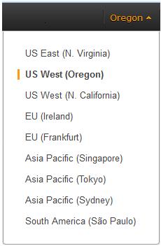Figure 2: Choosing an Amazon EC2 Region Tip Consider choosing a region closest to your data center or corporate