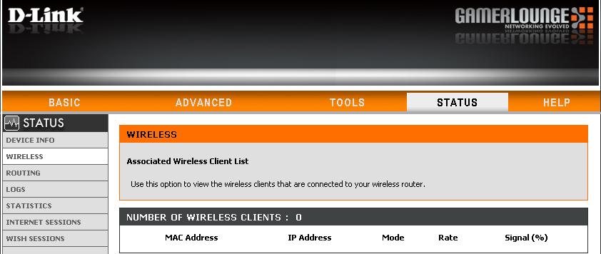 Section 3 - Configuration Wireless The wireless client table