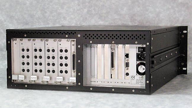 The Eurocard subrack holds a backplane and an interface board for connecting to various 3U expansion boards and the DAP board.