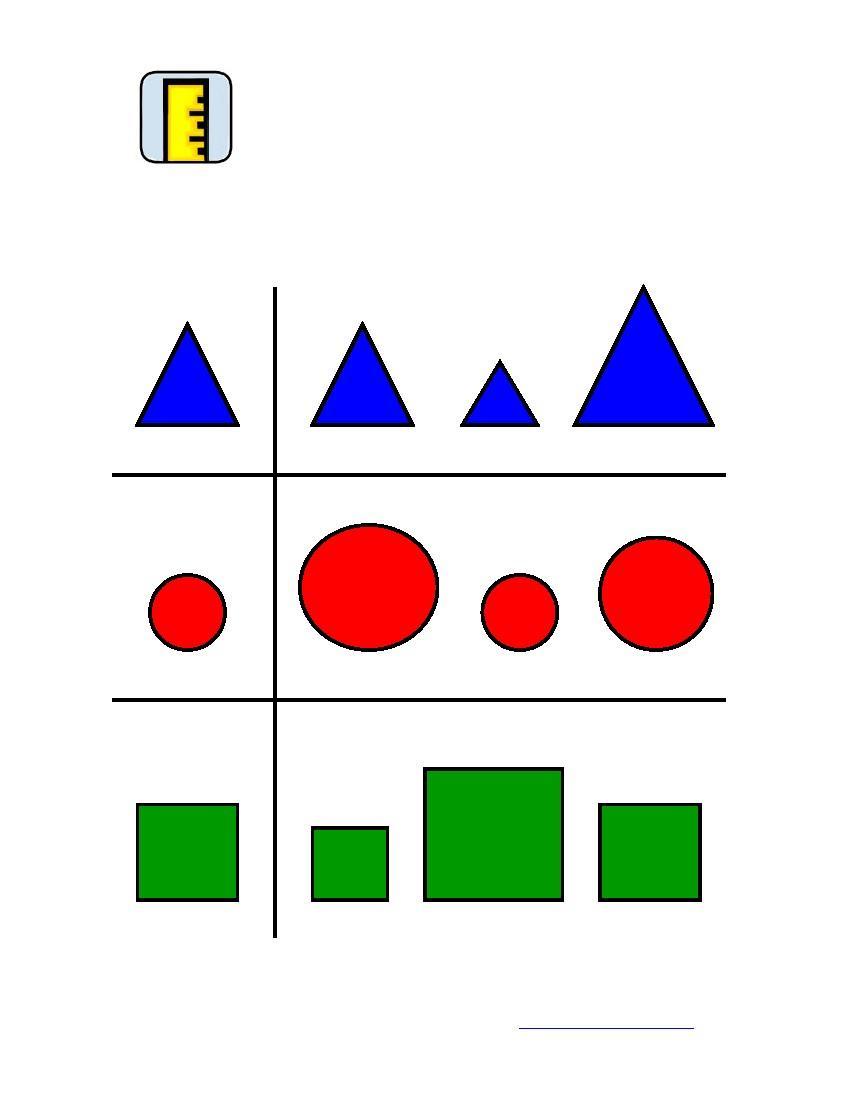 4 Name Date Same Size Look at the shapes in each row below. Circle the shape in each row that is the same size as the first shape.