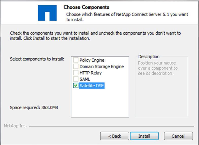 Configuring advanced NetApp Connect options 57 8. Click Install: 9. Click OK in response to the prompt, and click Next.