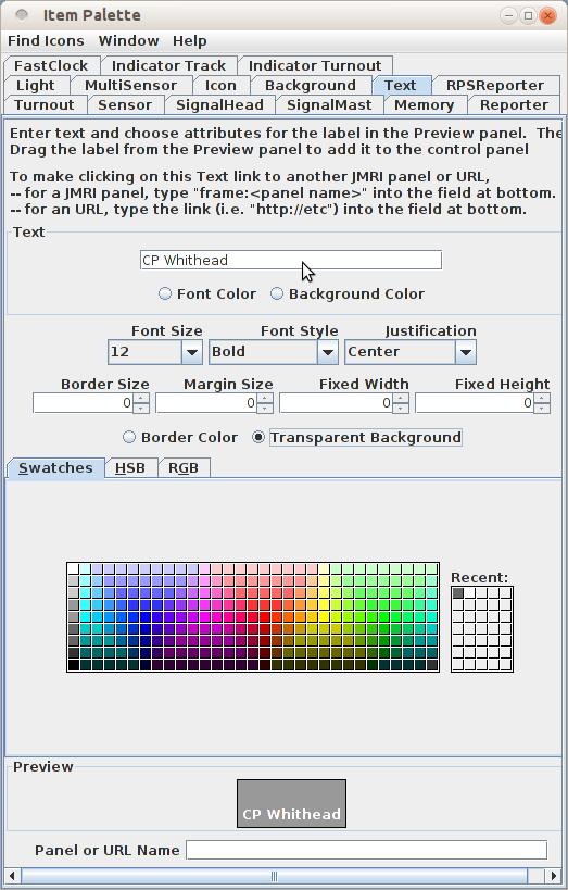 Items Text Adding text to a panel with the Control Panel Editor is much easier than with the Panel Editor. When you select 'Text' from the item palette this window opens up.