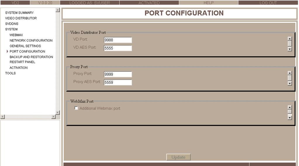 Figure 35: Port Configuration screen 2.