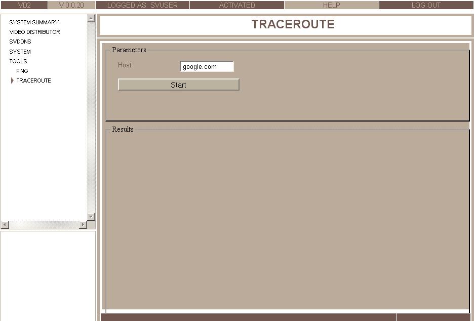 Testing Outgoing Connections Using Traceroute You can check the routes of remote connections from the SVProxy3 unit to other devices, such as video gateways, or to the internet, by running Traceroute