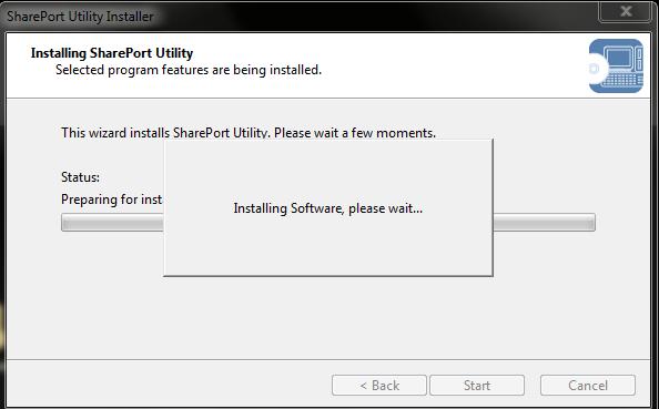 Installing software, please wait.