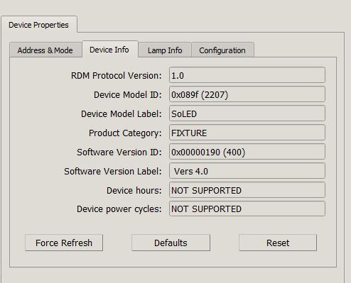 Device Properties: The Device Properties Tab shows all of