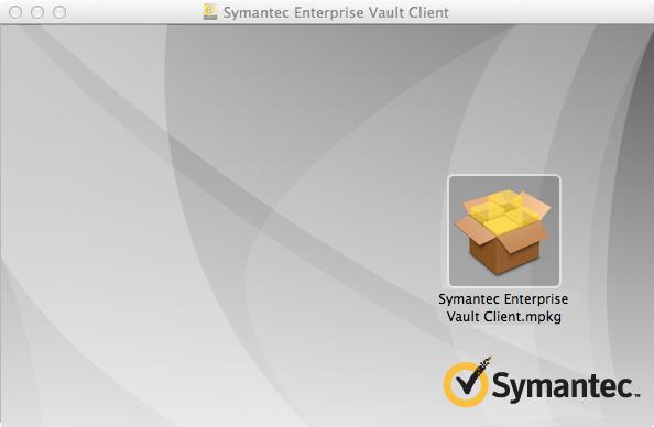 Introducing Symantec Enterprise Vault Installing the Enterprise Vault Client for Mac OS X 7 To install the Enterprise Vault Client for Mac OS X 1 Quit any applications that are running, as they might