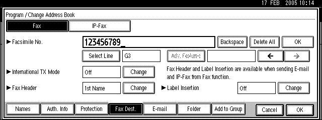 Fax Destination Deleting a Fax Destination This section describes how to delete a registered fax destination.