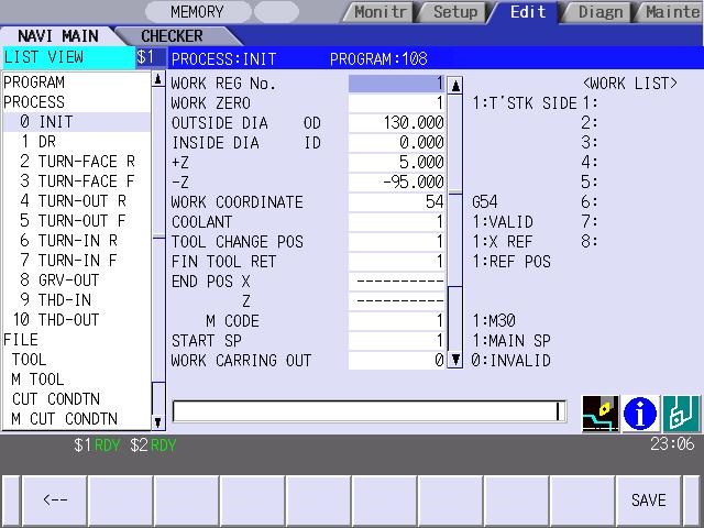 4.3 Screen Related to the Process Edit Functions 4.3.5 Initial Condition Setting Screen The initial conditions for the program are set on this screen.