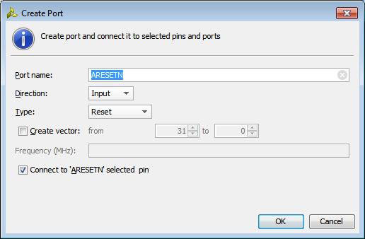 Step 3: Creating External Connections 5. 6. In the Create Port dialog box, as shown in Figure 13, specify the frequency as 200 MHz, leaving everything else at its default value. Click OK.