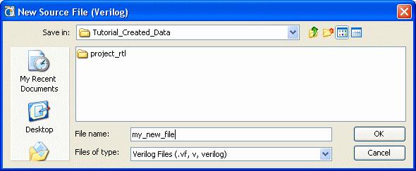2-5. Create a new RTL source file and import a template. PlanAhead enables new Verilog or VHDL source files to be created.