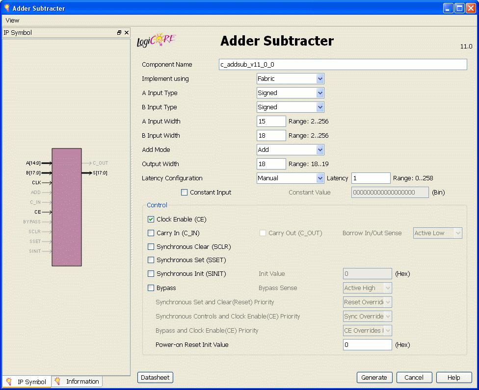 Step 7: Customizing and Instantiating IP Step 7 7-1. Customize a simple adder IP. 7-1-1. Select the Hide incompatible IP toolbar button to show the Math Functions IP folder. 7-1-2.
