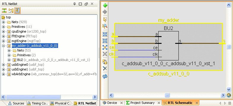Step 8: Generating IP Step 8 8-1. Generate the IP and explore the logic in the Schematic. 8-1-1. In the Sources view, right-click the c_addsub_vxx_x.xco file, and select Generate IP.