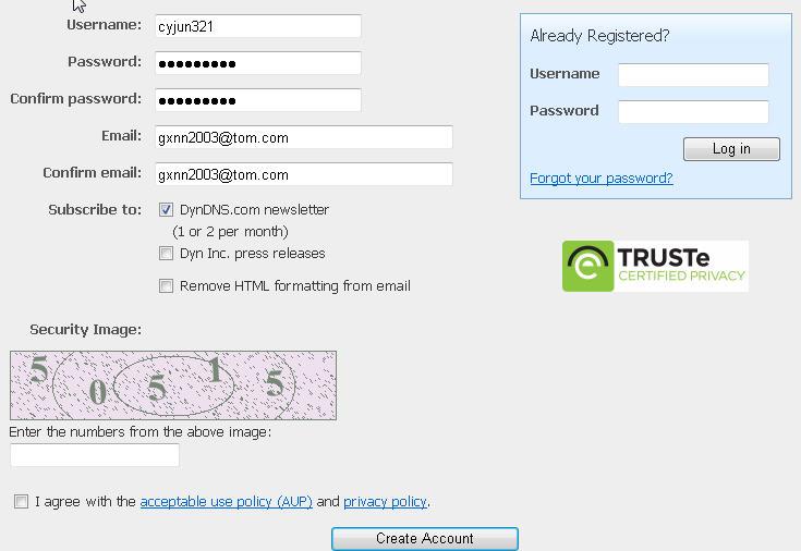 Fill in user name,password and email address Click here to create account Figure 2.