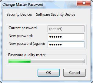 Login to a security device Select the security device and click 'Log In' Enter the Master Password for the security device and click 'OK'