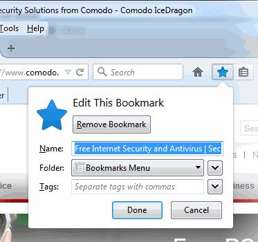 You can remove the bookmark or change the folder in which the bookmark is saved.