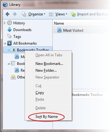 Select a bookmark from the list and edit its name or URL using the fields at the bottom of the interface: To add a new bookmark folder Select the