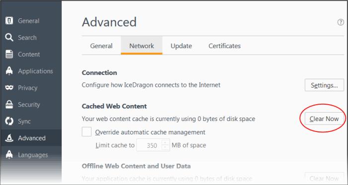 7.7.Managing Cache The cache is a repository used to store web pages, images and other web content so that the page loads faster on future visits.