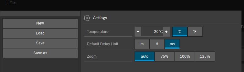 Quick Start Guide - GENERAL TOPICS Settings will let you adjust temperature for delay calculation, default delay units and zoom factor (size) of the MARC program.