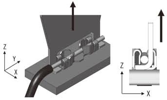 Lifting the jig at a slant may cause the deformation of receptacle.