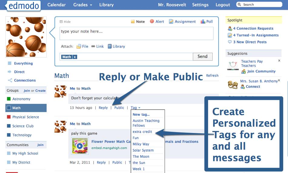 Sort messages easily by creating personalized tags for any and all messages.