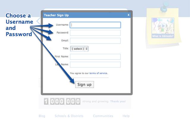 Step 2: Complete the registration form by choosing a username and password.