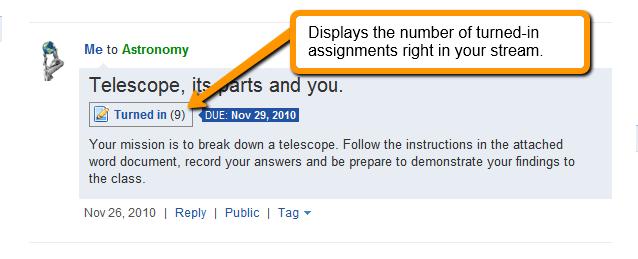 For students, turning in an assignment is just as simple.