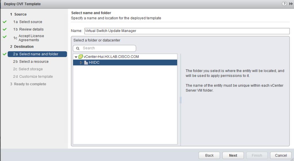Select the host or cluster to install the Virtual Switch Update Manager and click Next. 11.