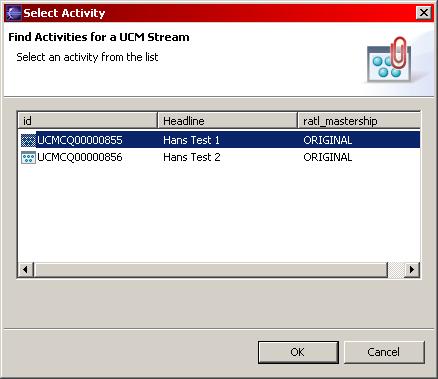 The system displays the Select Activity dialog box, but it is not operable [This is what the 2003.06.