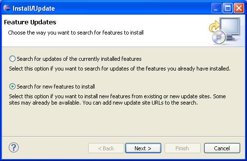Since this is a new feature we will be installing, select search for new features to install (figure 4).
