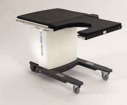 The exchangeable radiolucent stretcher holds up to 396 lbs.