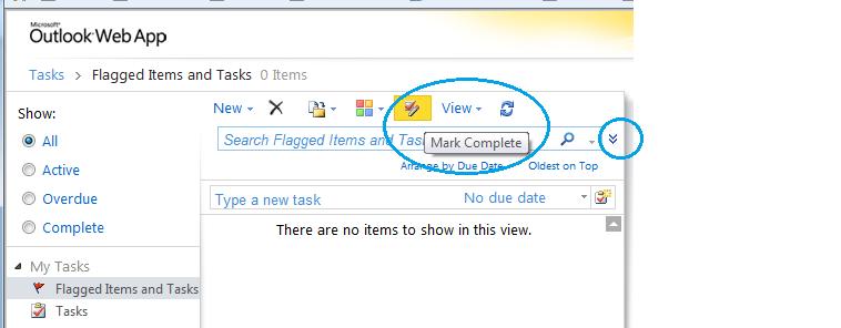 You can create new, delete, change the View, and do a Search.