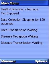 4 Functionality 4.1 The Home Screen Once the application is opened, you will see the home screen. On this screen you can see with which diseases your device has received and what status they are.