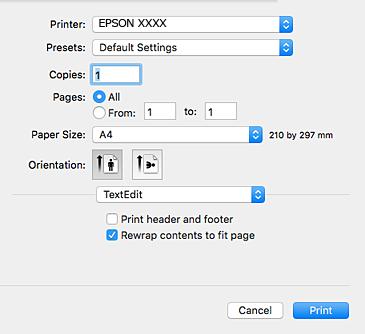 Software Information Accessing the printer driver from applications Click Page Setup or Print on the File menu of your application. If necessary, click Show Details (or d) to expand the print window.