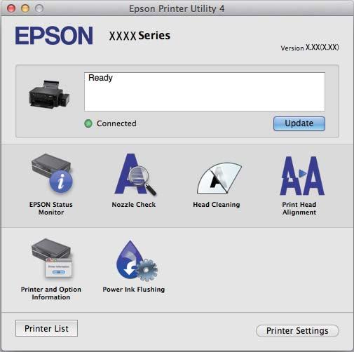 Software Information On Mac OS X v10.8.x or later, if Print Settings menu is not displayed, Epson printer driver has not been installed correctly.