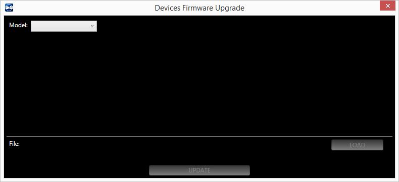 Firmware Upgrade Window To access this functionality open